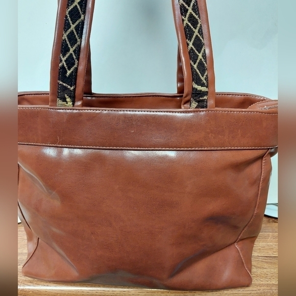 Vintage* Synethetic and Embroidered Tan Handbag - Picture 2 of 16